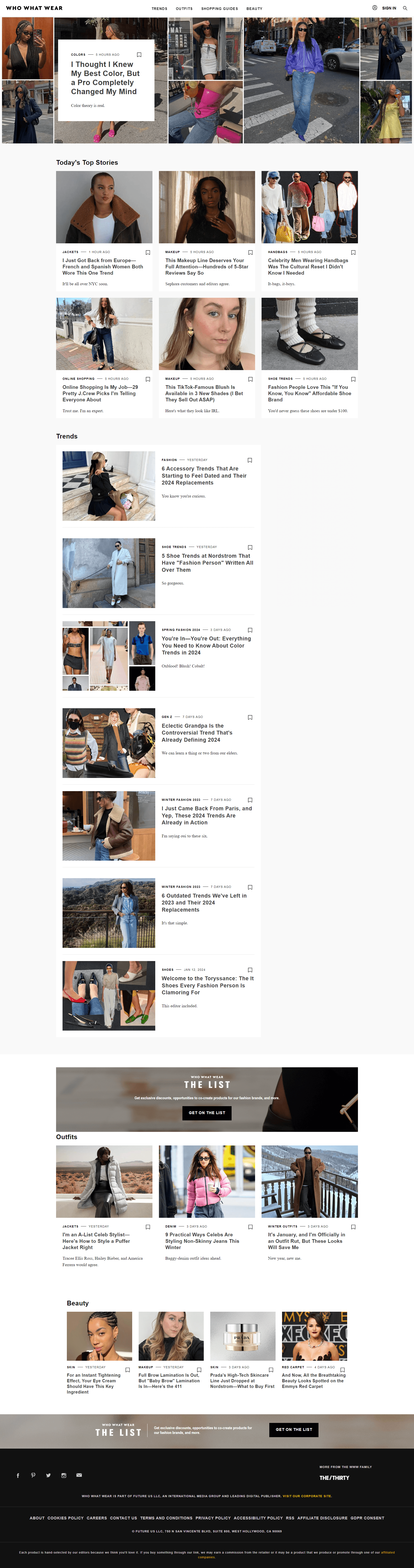 collage of various streetwear blog homepages