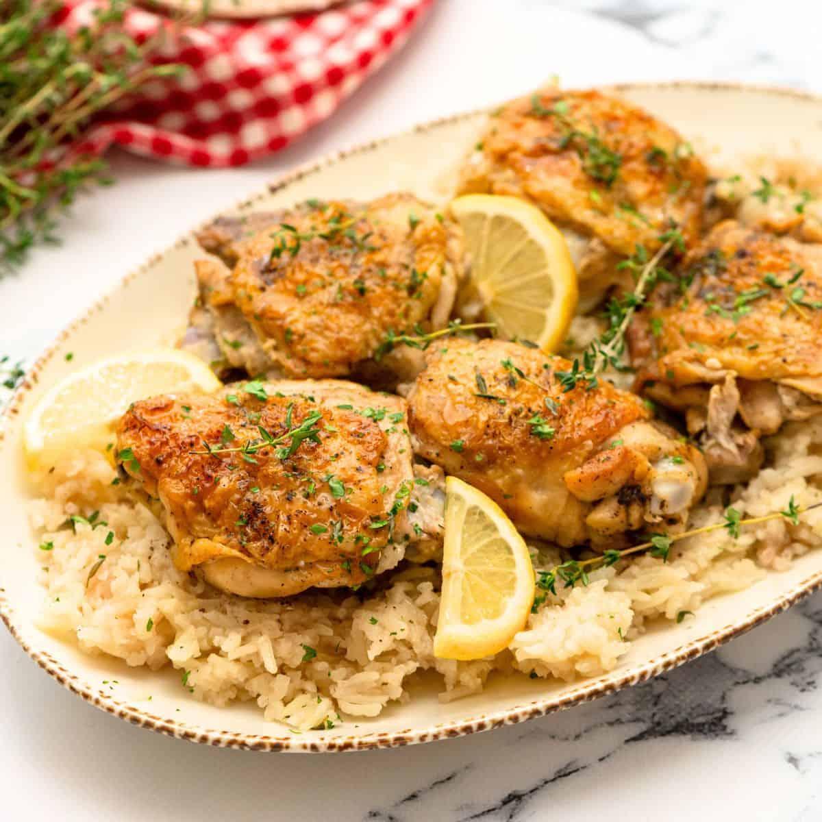 slow cooker lemon herb chicken and rice