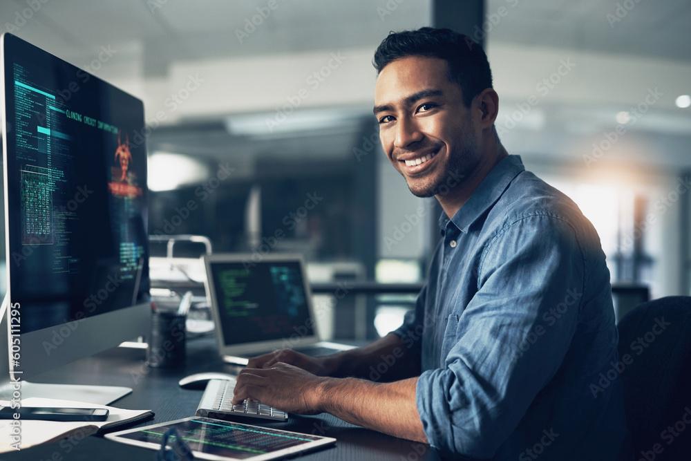 person working on a computer coding