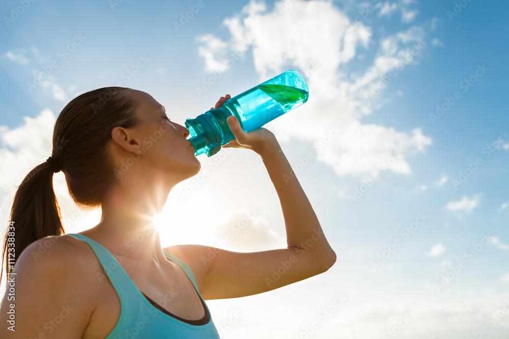 woman drinking water