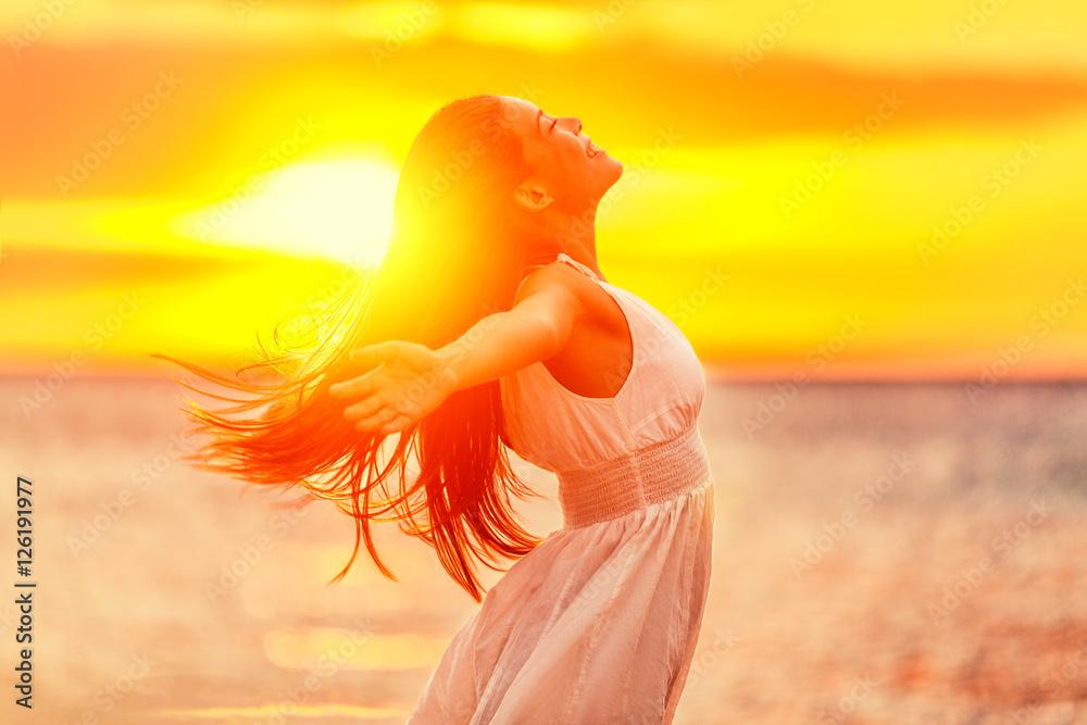happy and healthy woman enjoying life