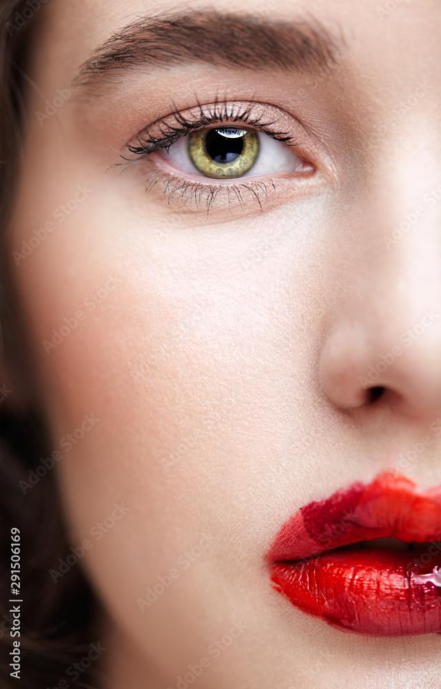 closeup of a girl's face with unique makeup