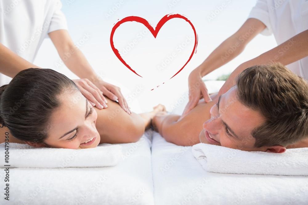 Couple enjoying a couples massage