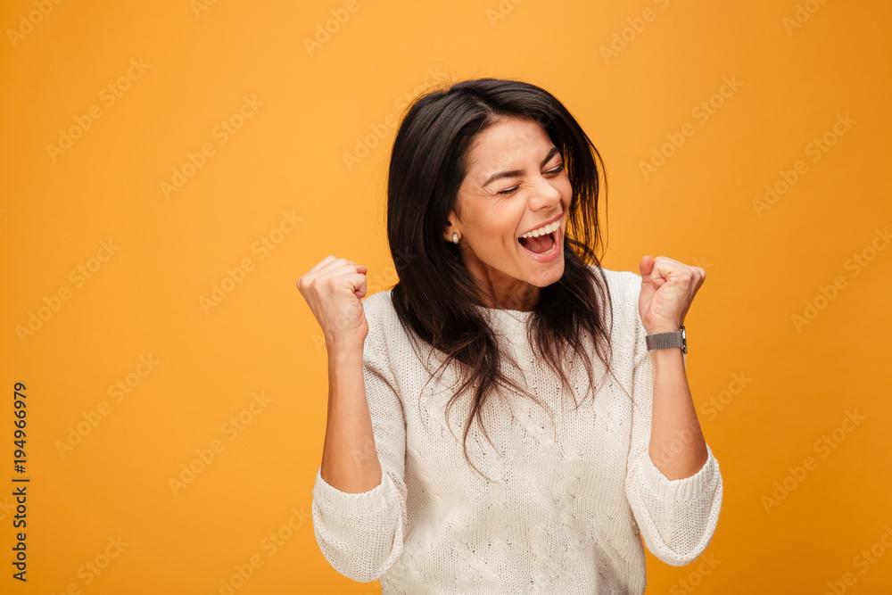 woman celebrating success
