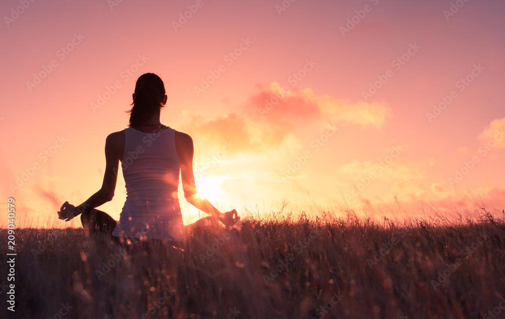 woman meditating peacefully