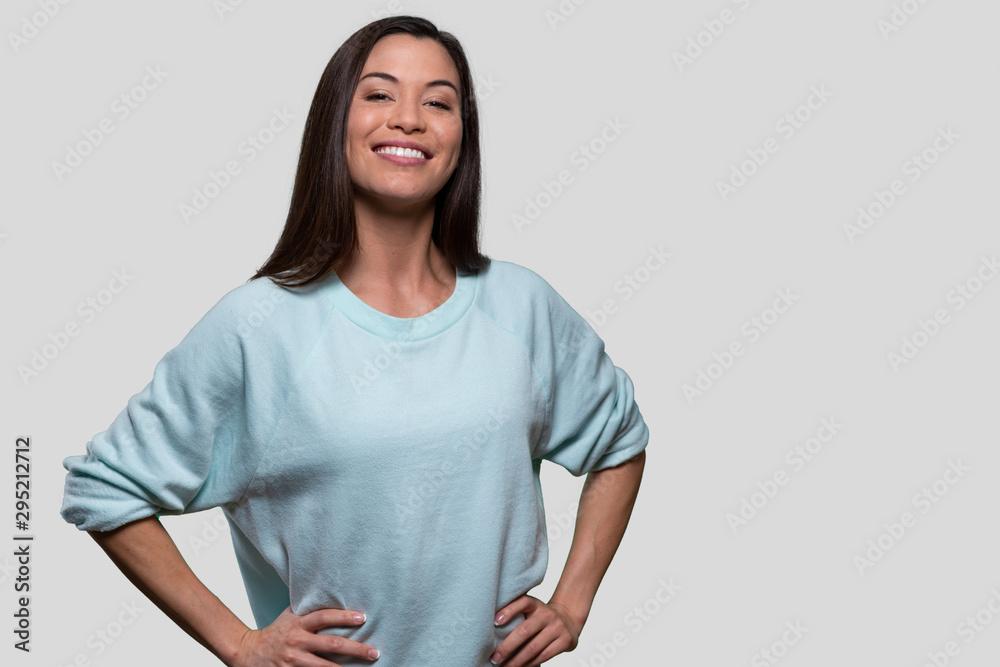 woman smiling confidently