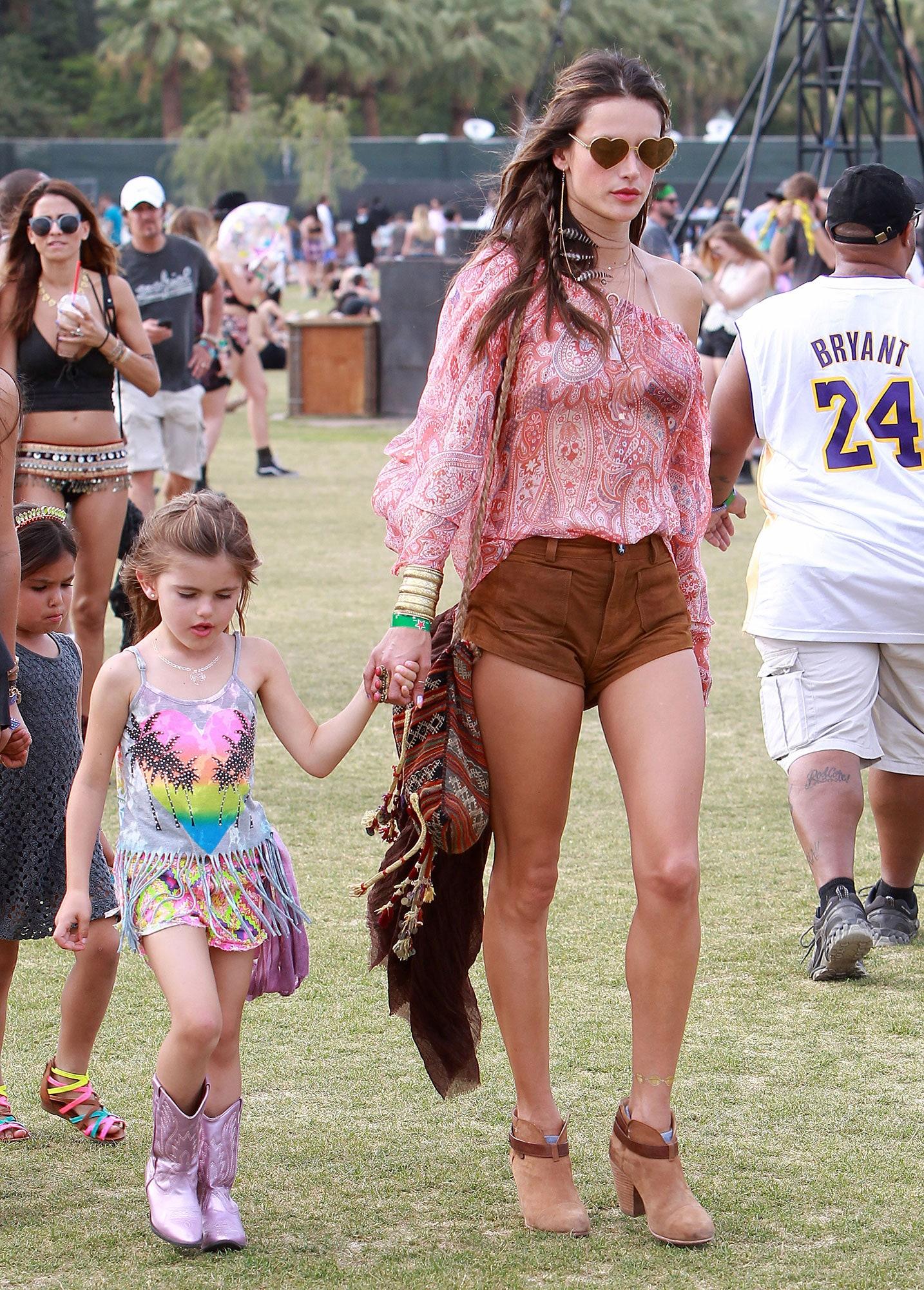 girl getting ready for coachella