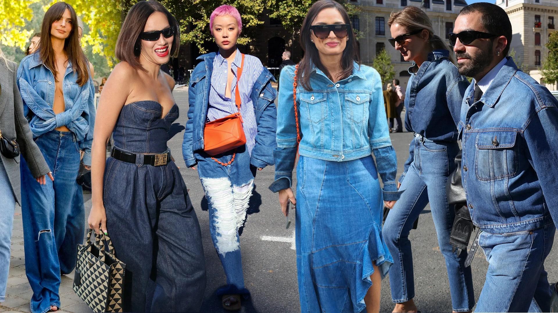 Various accessories that pair well with denim on denim outfit.