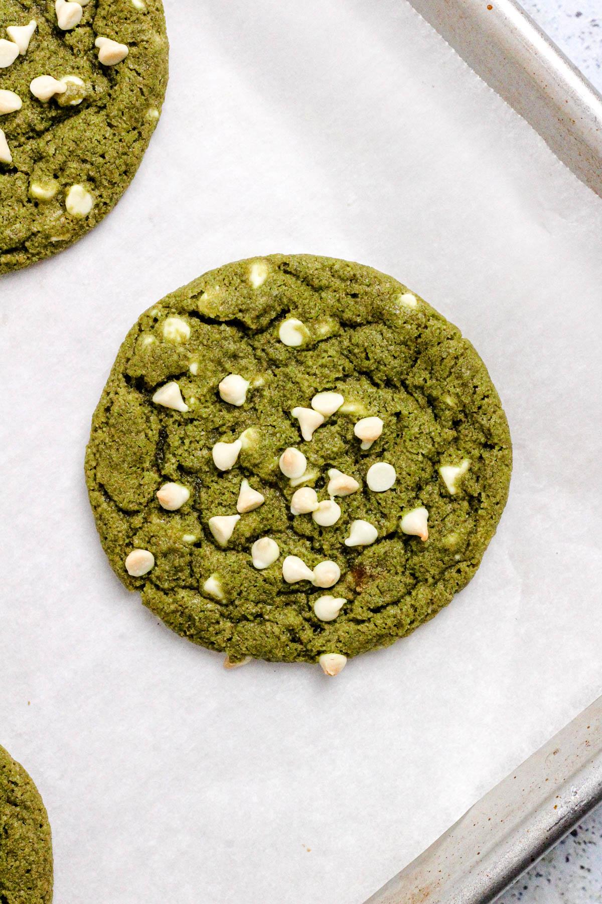 Matcha Pear Crisp with White Chocolate Chips