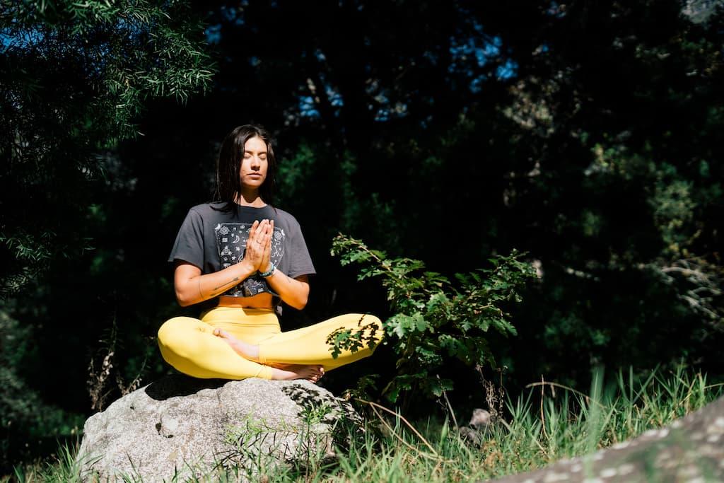 woman struggling with meditation but persevering