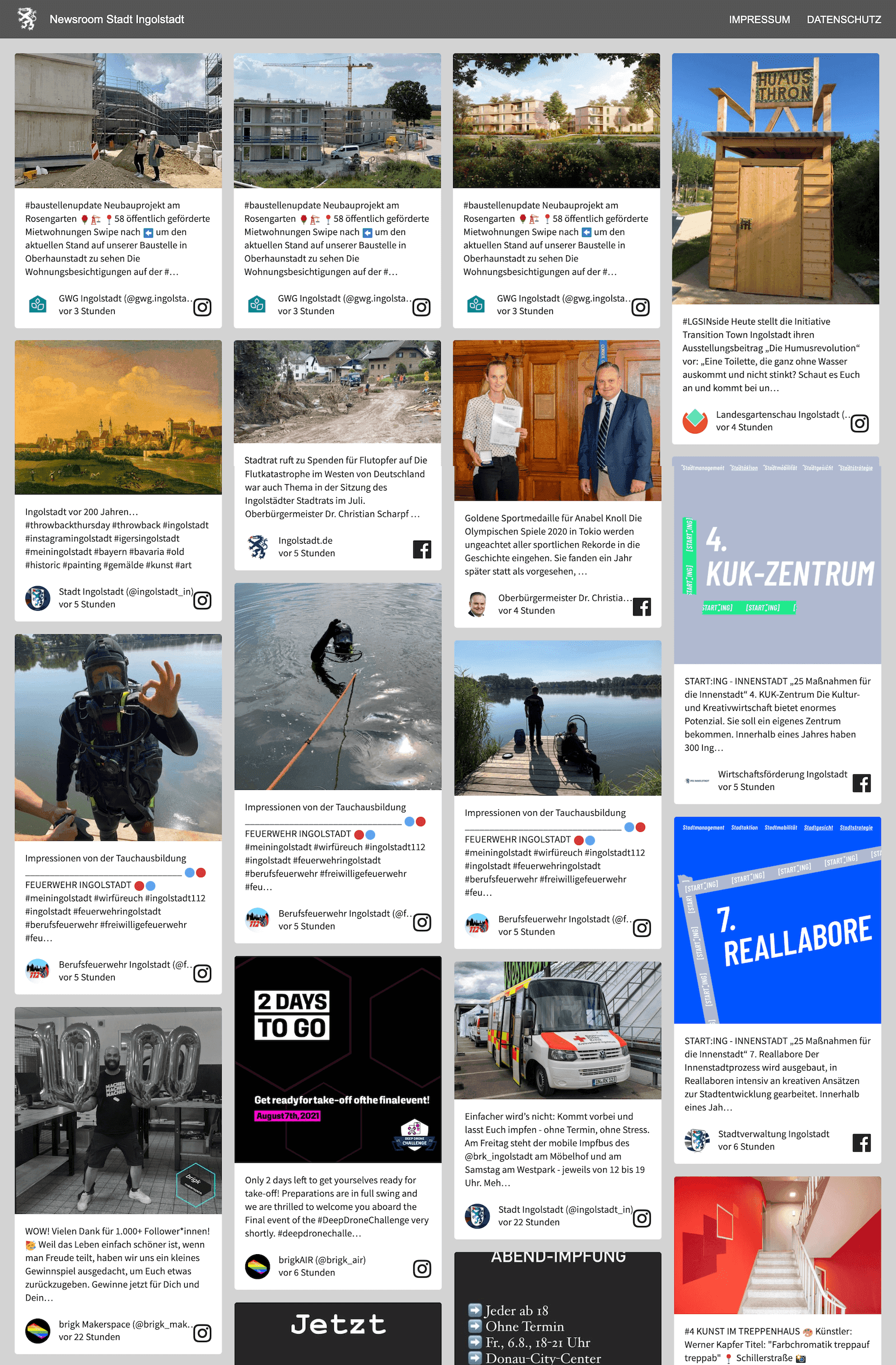 images of social media feeds showing perfect pictures