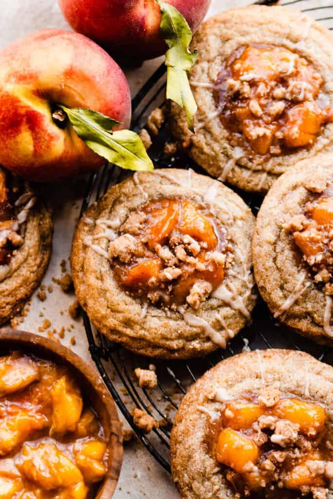 close-up shot of a freshly baked gluten-free cobbler cookie