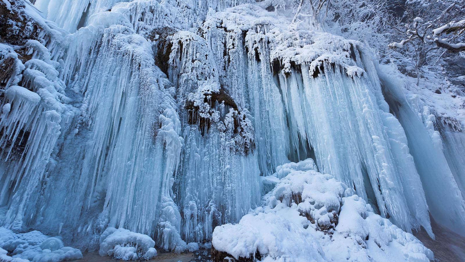 frozen waterfalls