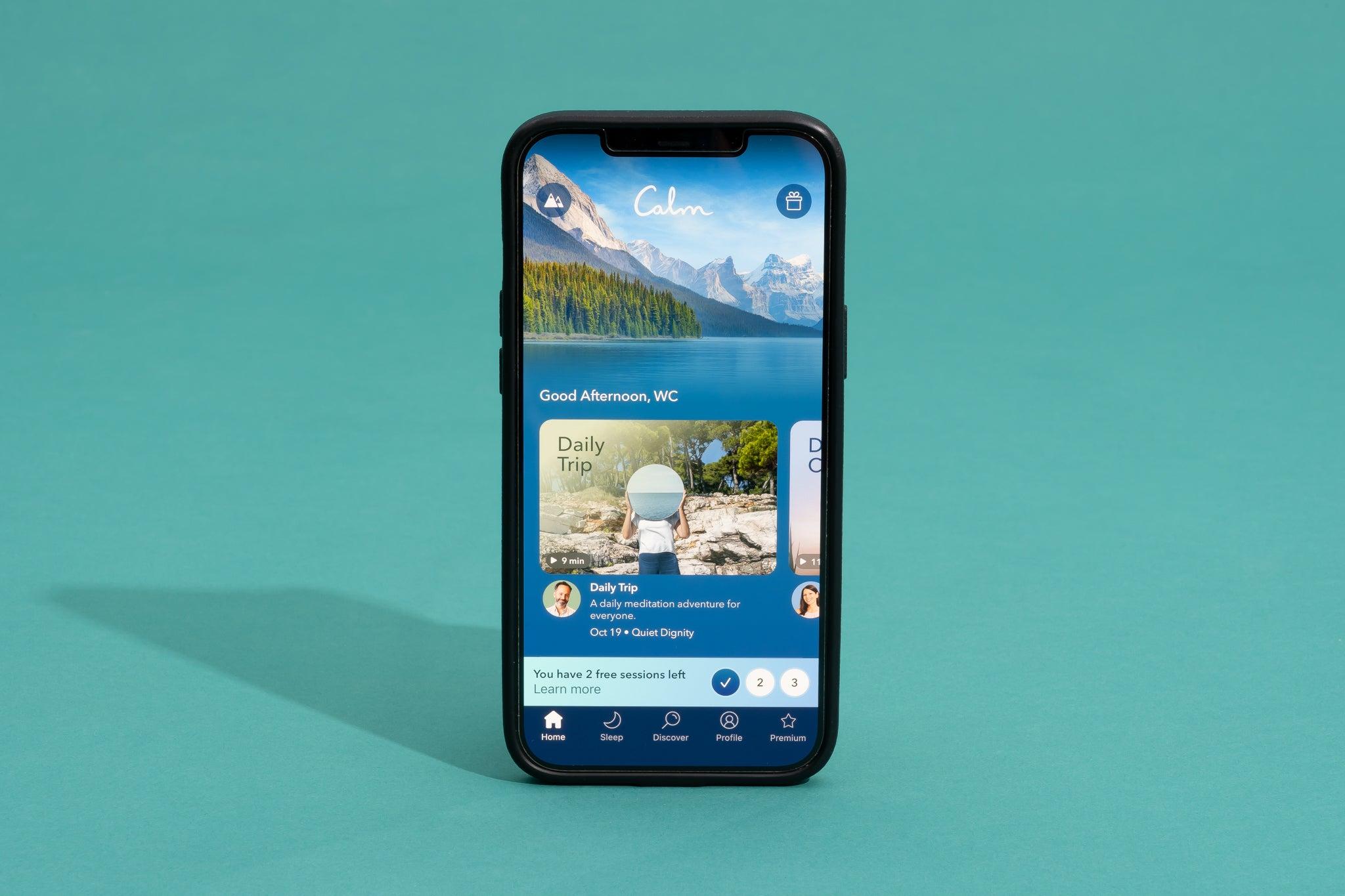 collage of different meditation app screens