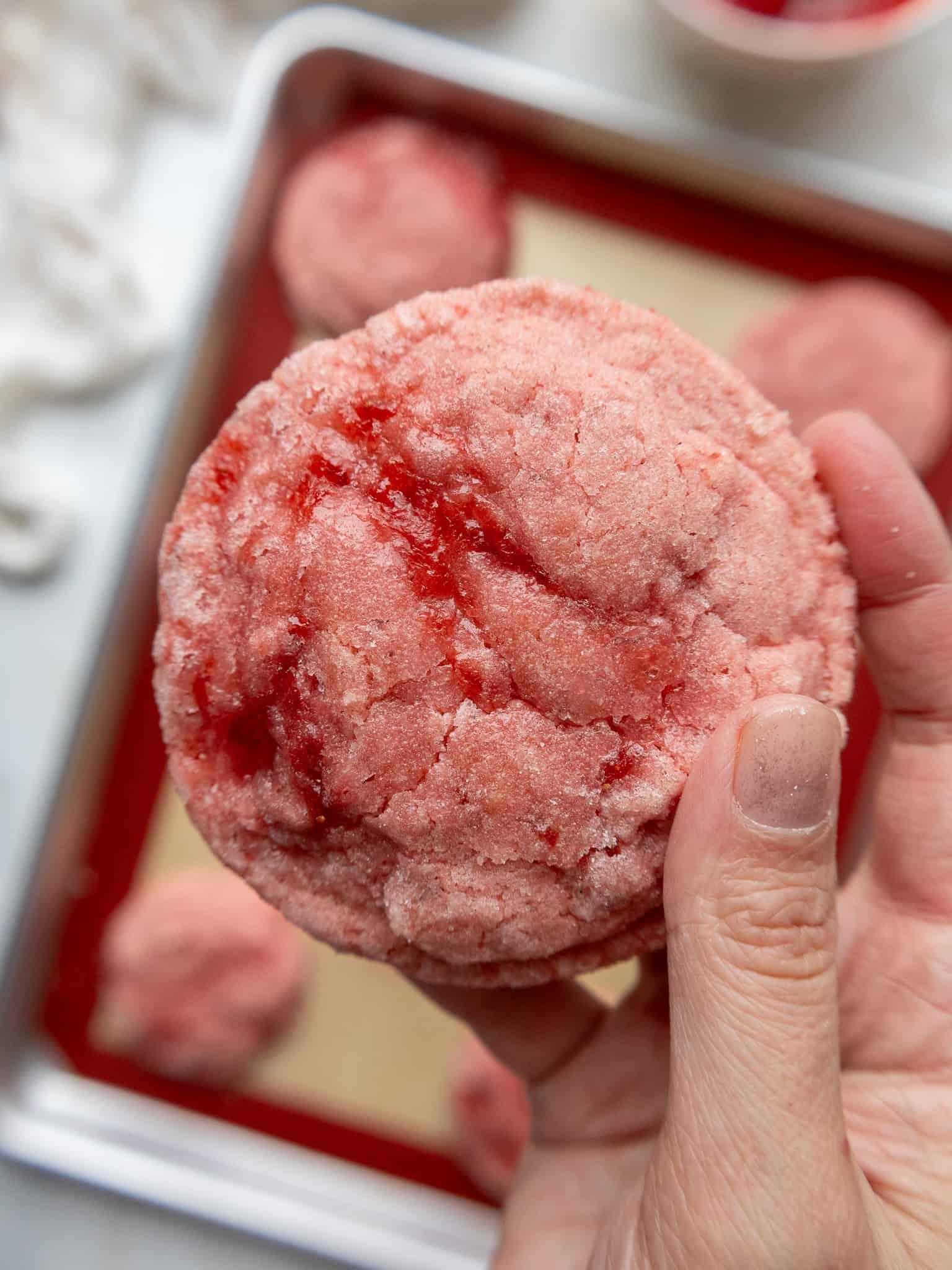 ingredients for strawberry cookie dough mousse