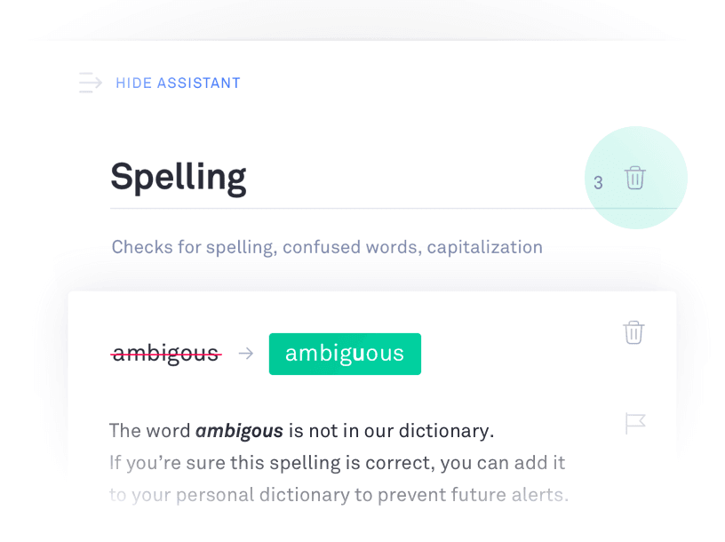 Grammarly interface highlighting text