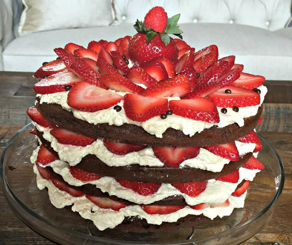 german chocolate strawberry shortcakes