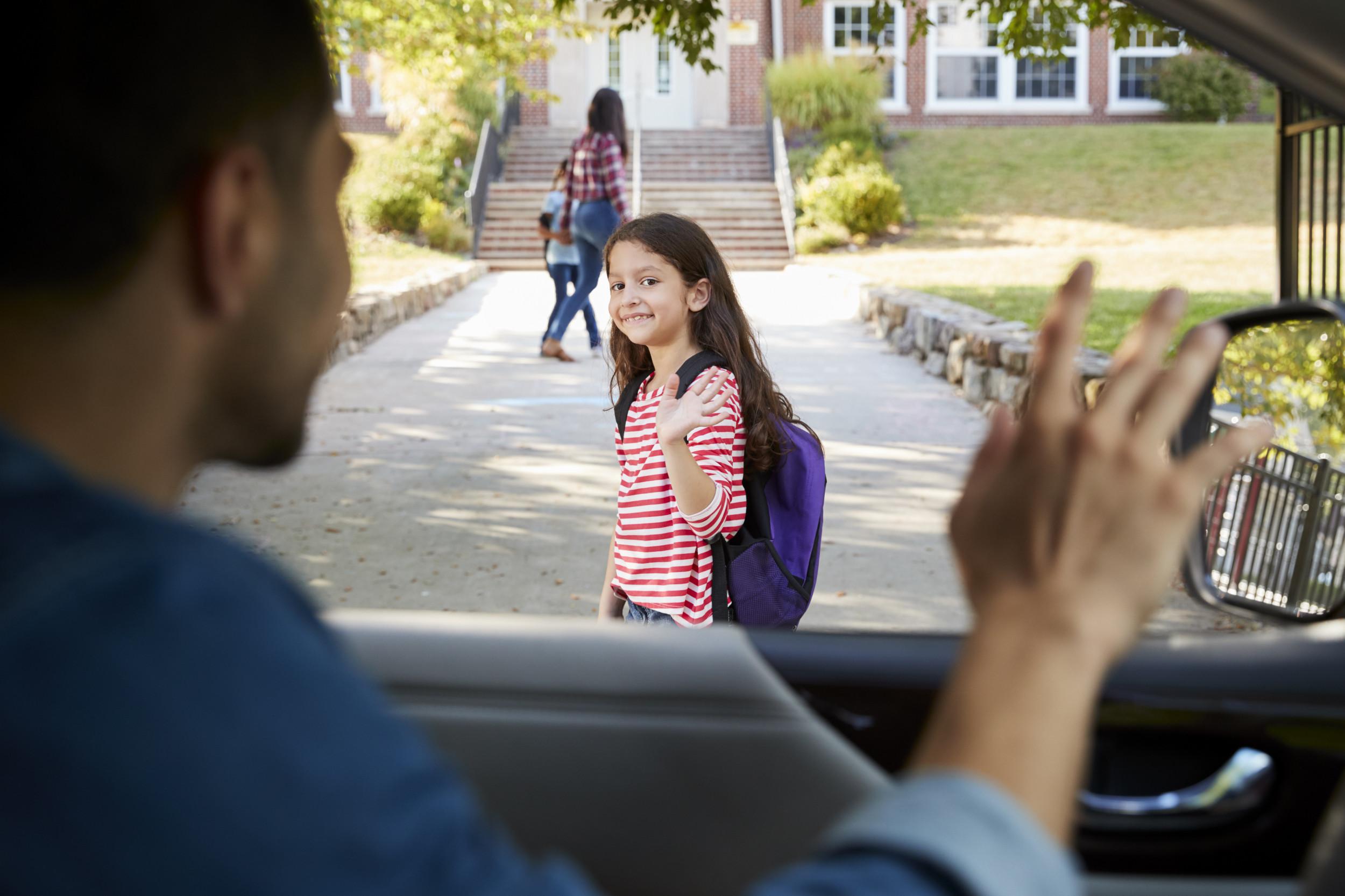 tired parents after dropping kids off at school