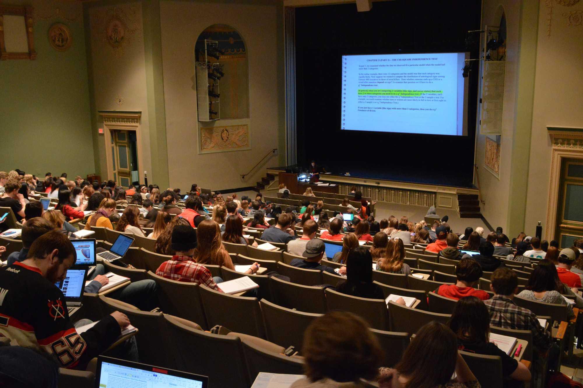 students sitting in a lecture hall