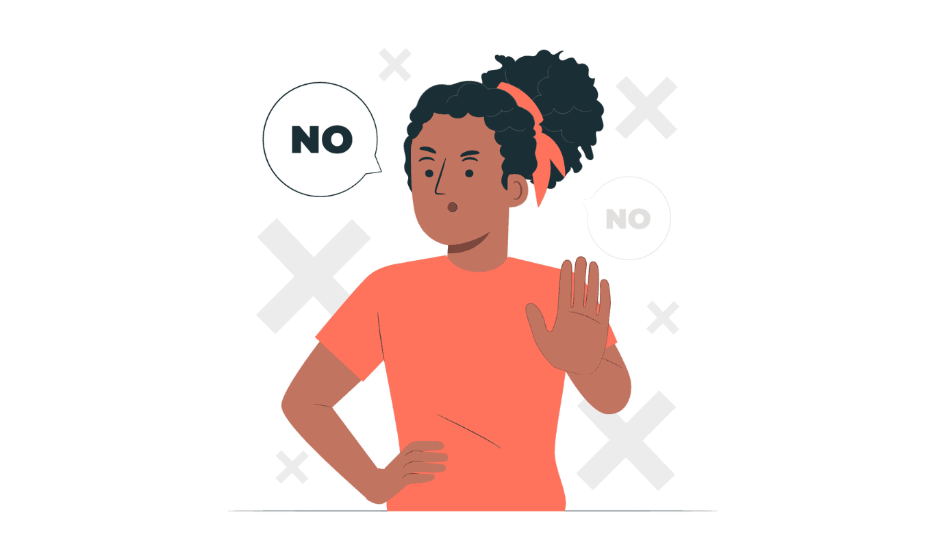 student saying no politely