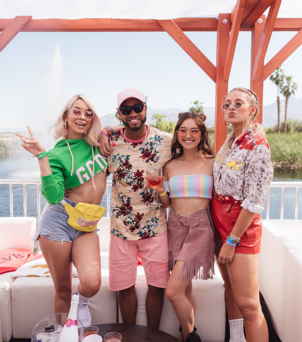 influencer posing at Coachella festival