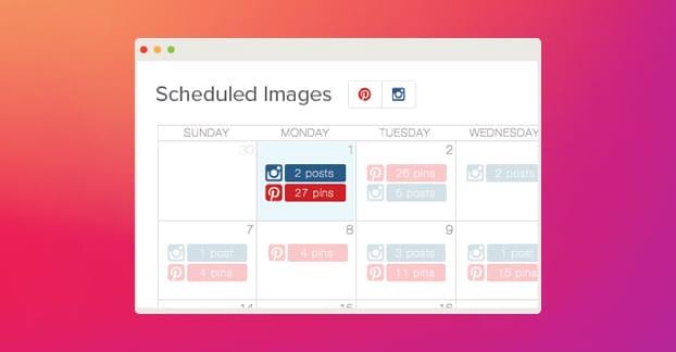 calendar with instagram posts scheduled