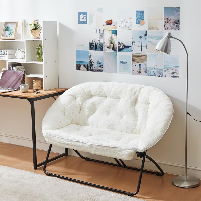 A collage of comfortable chairs suitable for dorm rooms