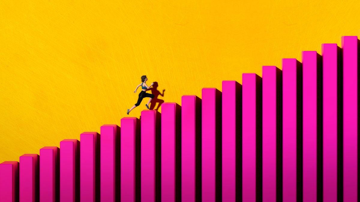woman overcoming obstacle