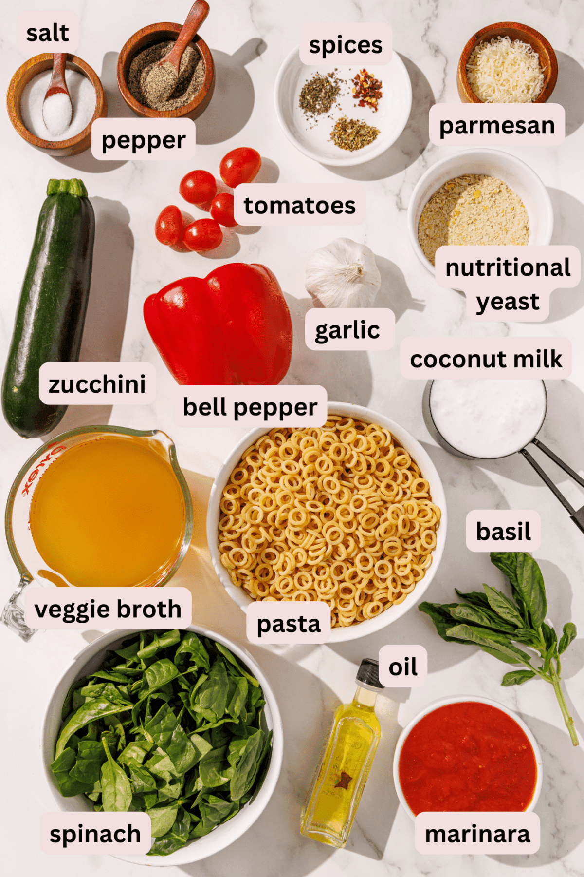 ingredients laid out for a quick dinner recipe