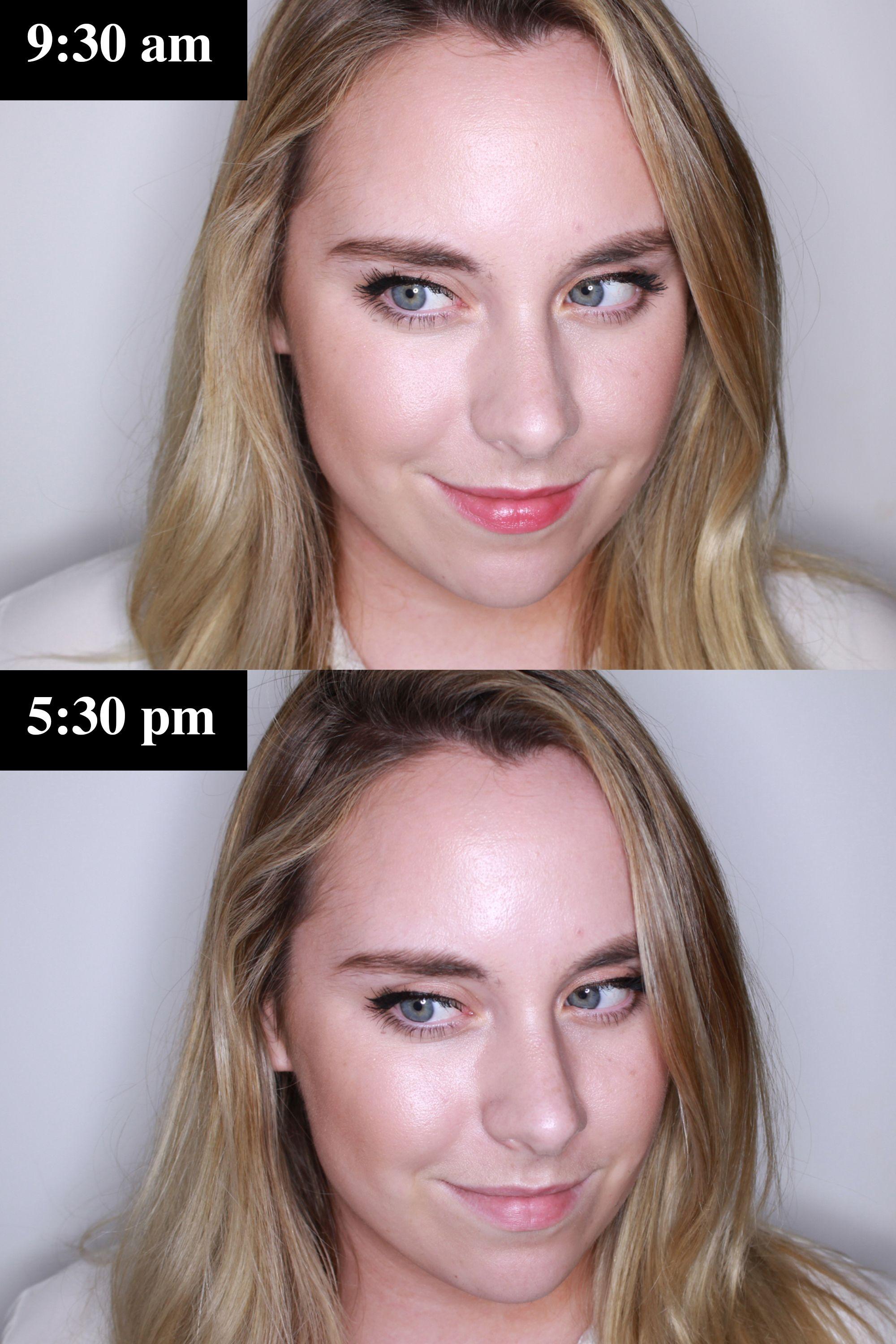 woman applying setting spray with perfect makeup