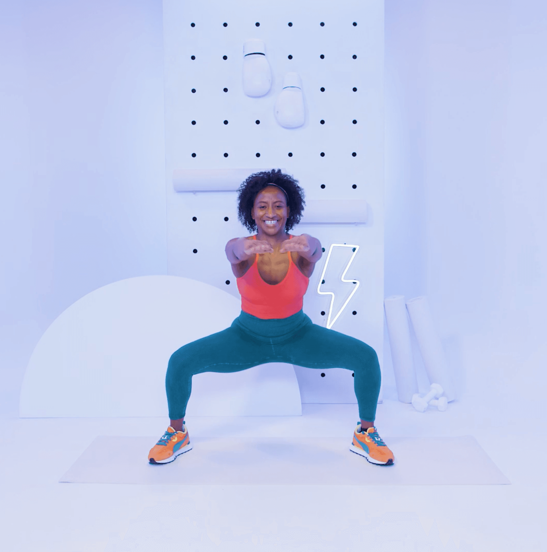 woman doing warm up exercises