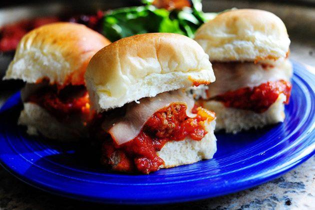 kids eating mini meatball subs