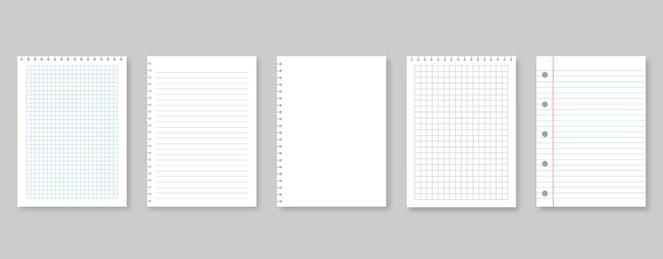close up of different notebook paper types