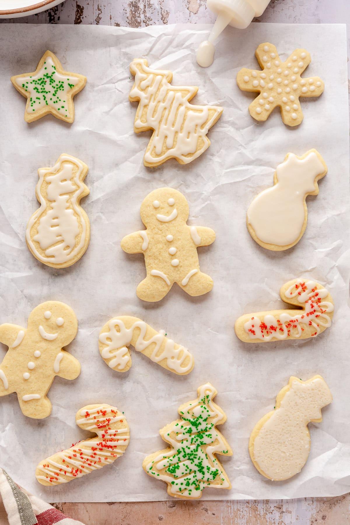 close-up of a perfectly baked, un-iced sugar cookie, golden edges visible