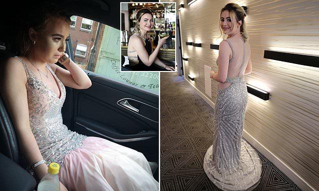 a girl crying over spilled punch on her prom dress