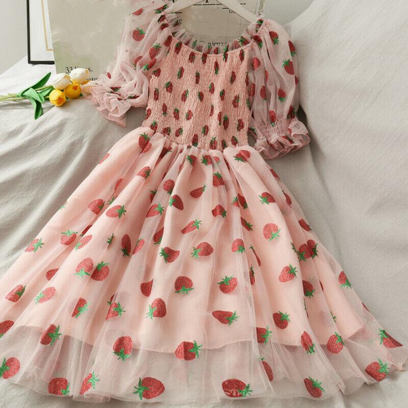 off-the-shoulder ruffled dress strawberry festival outfit