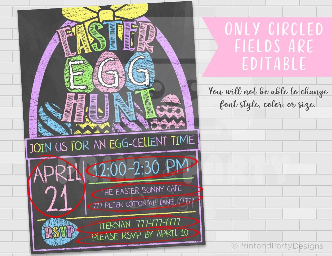 Girl creating a chalkboard easter egg invitation