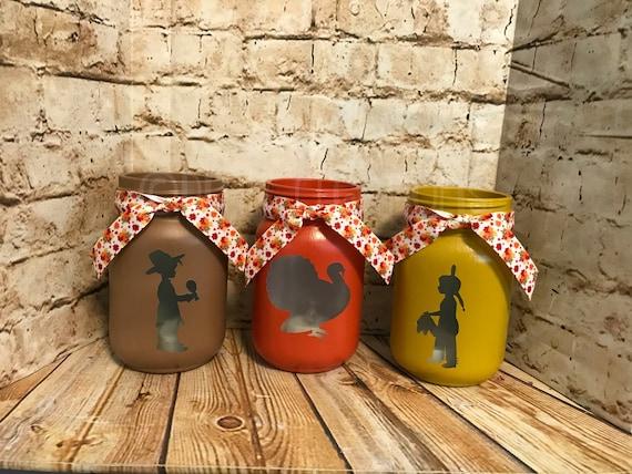 mason jar candle holders thanksgiving