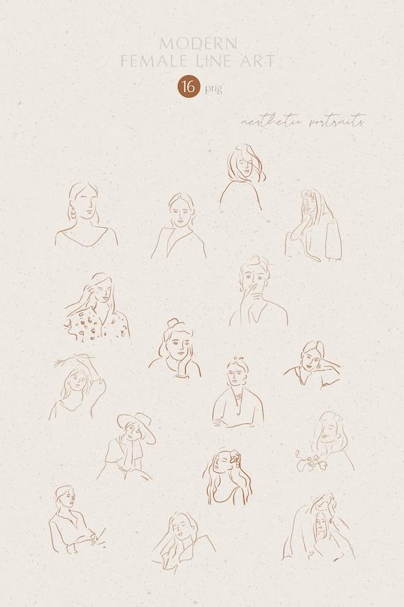 minimal line art woman instagram