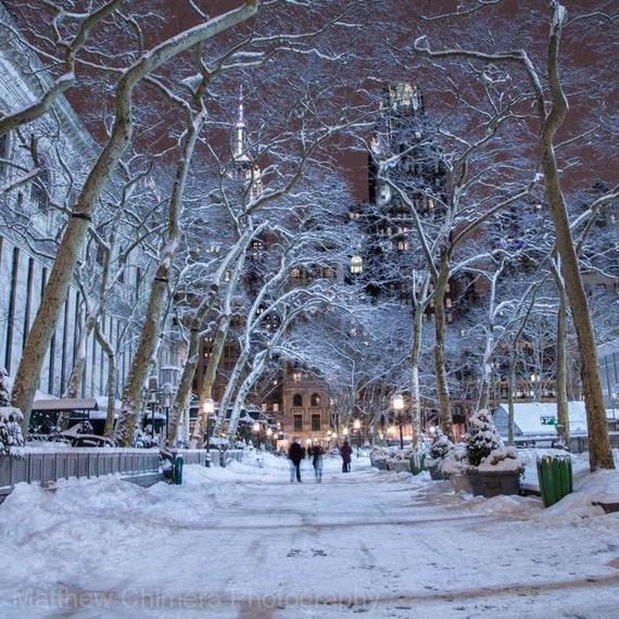 urban park covered in snow winter photography