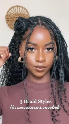 Winter braids with different accessories