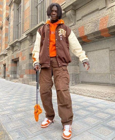 orange and rose gold streetwear outfits