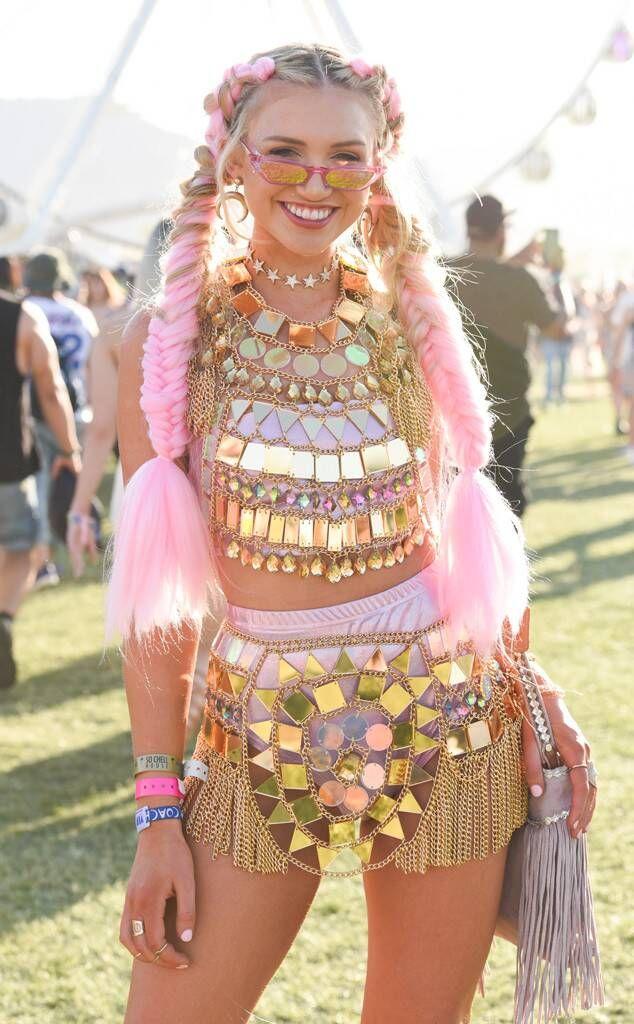 Bright colored outfit Coachella