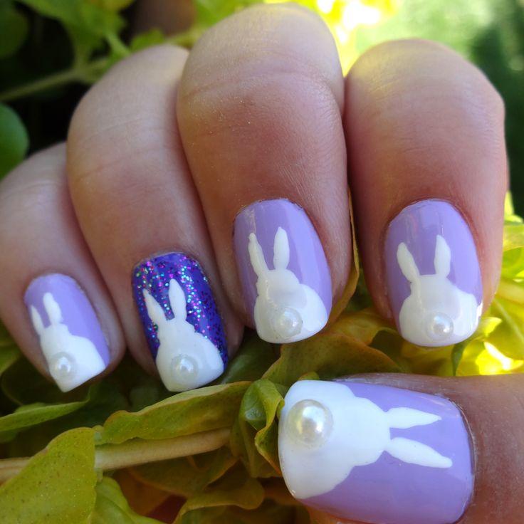 Nail art design showing bunny butt nails