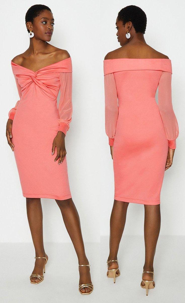 coral midi dress, summer outfit