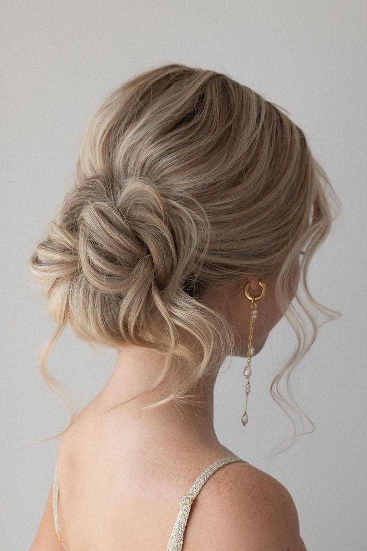 low messy bun prom hairstyle
