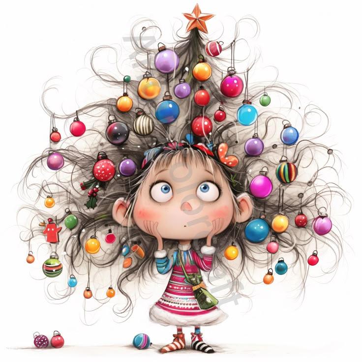 woman smiling surrounded by christmas craft supplies