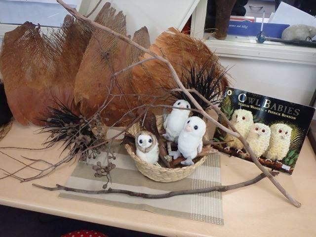 Twig animals arranged on a table