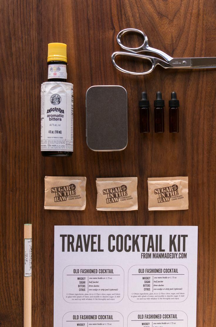 travel cocktail kit laid out on a table