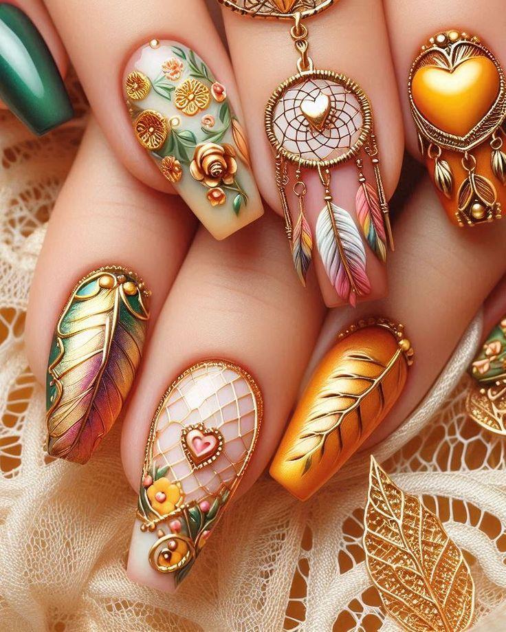fall nail designs for a romantic date night